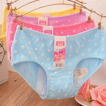 Милые трусики с цветами для девочек, хлопковые гигиенические трусики, физиологические штаны для менструации, для молодых девушек, карамельные цвета трусики ROUND YUAN 32855703248