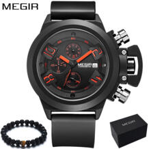 новый бренд силиконовый ремешок аналоговые Хронограф Спортивные военные армейские часы стильные мужские часы лучший бренд Роскошные наручные часы мужские Megir 32646686281