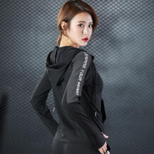 Женская спортивная куртка с капюшоном и длинными рукавами с дырками для большого пальца, Свободные тренировочные рубашки на молнии, Толстовка для фитнеса xuanqi 32843168074