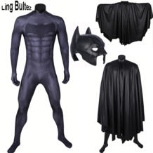 Линь Bultez высокое качество Костюм с Бэтменом комплект Бэтмен костюм с шлем Бэтмена с накидка Бэтмена Ling Bultez 32801840402