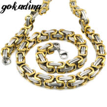 Рождественский подарок, тяжелая хип хоп Рок Византийская цепь ожерелье для мужчин Высокое качество из нержавеющей стали ожерелье ювелирные изделия WN076 gokadima 846647610