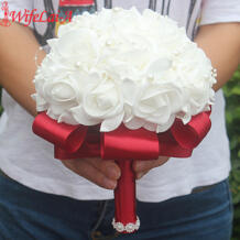 Бесплатная доставка Дешевые PE Роза подружки невесты свадебное цветочное Мыло свадебный букет из роз лента поддельные Свадебный букет de noiva Индивидуальные WIFELAI-A 32814683539