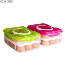 24 Сетки яйцо пластиковая коробка для хранения яиц удобные коробки для хранения двухслойные многофункциональные Crisper кухонные продукты GQIYIBBEI 32814736847