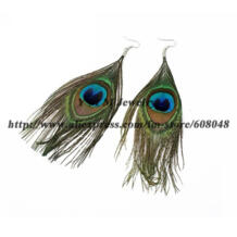 Модные серьги из перьев павлина, серьги с натуральным пером бесплатная доставка XiaoYaoTYM 501919858
