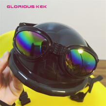Славный Kek собака шлемы для мотоциклов с солнцезащитные очки женщин Прохладный ABS Мода питомец шапочка для собак шлем пластик Pet защиты избавления кепки SML GLORIOUS KEK 32662468893