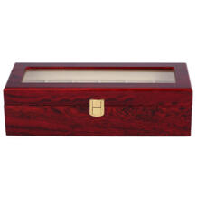 6 слотов деревянный дисплей часов коробка Стекло Топ хранения ювелирных изделий Органайзер подарок для мужчин GERRYDA 32820660184