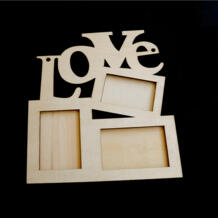 Полый любовь деревянная фоторамка белая база DIY картина рамка Искусство Декор три окна P20 Pannow 32807231421