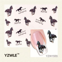 Новое поступление лошадь дизайн переводной воды ногтей наклейки Наклейка YWK 32460295545