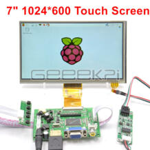 Raspberry Pi 7 дюймов 1024*600 TFT ЖК-модуль монитор резистивный сенсорный экран + плата драйвера HDMI VGA 2AV комплект geeekpi 32804367050