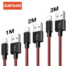 Для lightning iPhone X USB iPhone зарядный кабель, нейлоновый USB провод для быстрой зарядки для iPhone 7 8 6 3 Упак. кабель для телефона Suntaiho 32757711934