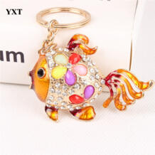 Золотая рыбка прекрасный хвост цветок милый Кристалл Шарм кошелек сумочка Ключи брелок для вечерние партия творческий подарок на день рожден YIXUNTONG 32373321216