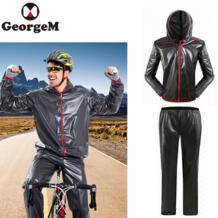 Стильный трикотажный комплект для велоспорта с капюшоном, плащ для велоспорта, велосипедная одежда для бега, куртка с длинными рукавами, непромокаемая водонепроницаемая одежда GEORGEM 32888136644