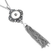 Кристалл Винтаж металлическое ожерелье с кисточками DIY кнопку ювелирные изделия 18 мм кнопки Подвески ожерелье, украшение с застежкой для Для женщин ZG036 XINNVER 32695391084