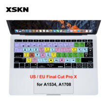 Final Cut Pro X 10 горячих клавиш клавиатура кожного покрова для нового Macbook 13 дюймов A1708 (плоский ключ, без Touch Bar) и 12 "Macbook XSKN 32796831432