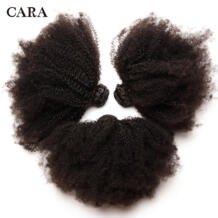 Монгольские афро кудрявые вьющиеся волосы человеческие волосы пучки 4B 4C волосы плетение Реми натуральные человеческие волосы наращивание продукты 1 и 3 пучки Cara 32804842892