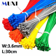 100 шт./пакет 4x300 4*300 3,6 мм ширина самоблокирующимся зеленый красный синий желтый нейлон хомут для проводов и кабелей галстуки. кабельные стяжки xingo 32819411394