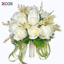 Букет невесты высококачественный цвета слоновой кости розы бросок свадьбы 18 цветов букет невесты xcos 32738509014