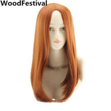 Вудфестиваль средней длины оранжевый парик косплей женщин термостойкие парики синтетические волосы WoodFestival 32807989229