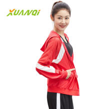 Для женщин кроссовки куртка с капюшоном Йога молнии с длинным рукавом открытый спортивная куртка xuanqi 32845736648