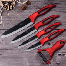 кухонный Керамический нож набор инструментов для приготовления пищи 3 "4" 5 "6" дюймов + бесплатная Овощечистка многоузорное лезвие с полой ручкой нож кухонные инструменты XYj 32849017036
