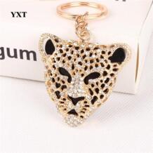 Леопардовая голова симпатичный с кристаллами Шарм кулон модный кошелек сумочка автомобильный брелок любимый креативный подарок YIXUNTONG 32376717557