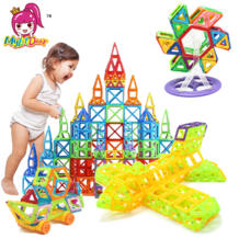 184 шт. Магнитный дизайнерский Строительный набор модель Строительная игрушка мини пластиковые магнитные блоки Развивающие игрушки для детей MylitDear 32852414911