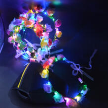 Женщина девушка светодиодный светодиод мигает Искусственные цветы Glow банданы для мужчин загорается Цветочная повязка на голову Гирлянда Венок Свадебная вечеринка Хэллоуин XR Partyday 32739609652