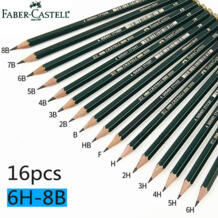 Faber Castell 16 шт. карандашный рисунок 8B 7B 6B 5B 4B 3B 2B B HB F H 2 H 3 H 4 ч 5 6ч Стандартные Карандаши для школы эскиз карандашом набор Right Point 32833403315