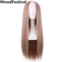 Парики для косплея из дерева прямые длинные парики для женщин термостойкие синтетические WoodFestival 32807985352