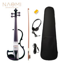 Наоми электрическая скрипка полный размер 4/4 Бесшумная электрическая скрипка твердая древесина W/чехол для смычка кабель для наушников канифоль новый комплект Naomi 32961668757