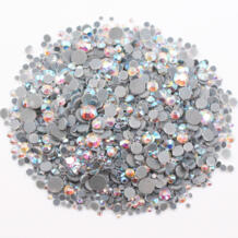 2500 шт смешанный размер кристаллические круглые плоские кристаллы, стразы стеклянные камни и Кристаллы Стразы с горячей фиксацией для одежды MAKLIN 32327798522