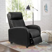 один диван, кресло-качалка мягким сиденьем из черной искусственной кожи Гостиная кресло современного диван сиденья (черный) homall 32867968991