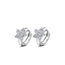 1 пара для женщин s серебро цвет Ясно CZ Циркон снежинка серьги кольца для дамы день рождения подарки новый MISANANRYNE 32455644262