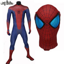 Линь bultez высокое качество Новое поступление Удивительный Человек-паук костюм asm 1 костюм для взрослых спандекс Человек-паук Косплэй костюм для Хэллоуина Ling Bultez 32793943476