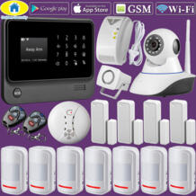 Золотой безопасности G90B плюс Wi-Fi GSM GPRS интегрированная беспроводная система управления приложением Топ домашняя охранная сигнализация с IP камерой Golden Security 32710313117