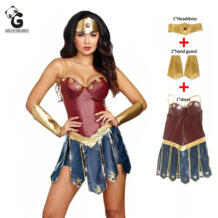Wonder Woman костюмы для женщин Супергерой из Лиги Справедливости костюм на Хэллоуин костюм для женщин сексуальное платье Diana Косплей disfraz Mujer GREATCHILDREN 32848495653