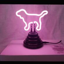 Бренд розовая собака неоновая вывеска неоновый свет животное настольная лампа неоновые лампы знак украсить дом спальня милый подарок настольная лампа USB разъем знаки Gamystye 32873095420