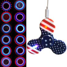 Топ Спиннеры Непоседа игрушки Светодиодные Радуга USB зарядка хладнокровный Spinner светятся в темноте палец Spinner LED Lumineux spiner gleeooy 32815069301
