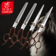 Новый дизайн левша 7,0 дюймов ножницы для стрижки домашних животных комплект прямо истончение изогнутые ножницы Fenice 32901753000
