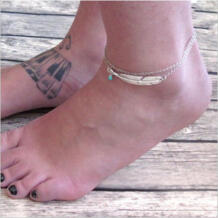 Низкая цена перо оставить с браслетом на лодыжке; босоножки, браслеты на ногу для Для женщин пляж бижутерия для ног ножная цепочка аксессуары Z565 SUMOORL 32815532708