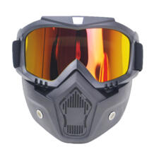Открытый мотоцикл с открытым лицом Съемные очки для винтажных мотоциклетных шлемов Лыжный велосипед моторная маска для лица GXT 32813258592
