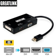 Мини-Дисплей Порт DP к HDMI DVI VGA адаптер дисплея Порт Кабель DVI-I 24 5 4 k x 2 k HDMI 4 k x 2 k Thunderbolt 2 Узловая док-станция конвейер GREATLINK 32854107919