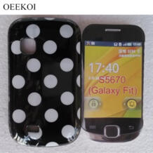 горошек Мягкий чехол для телефона иp ТПУ, чехол для телефона для samsung Galaxy подходит S5670 Бесплатная доставка OEEKOI 32308484725