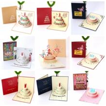 Счастливая открытка на день рождения поздравительные открытки пустая бумага 3D ручной работы всплывающие лазерные вырезы винтажные приглашения на заказ с конвертом Paper Spiritz 32621748111
