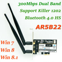 Atheros AR5B22 двухдиапазонный 300 Мбит/с PCI-E PCI Express беспроводной WiFi адаптер с Bluetooth 4,0 + 2x5dBi антенна для WIndows 7/8/8,1 WTXUP 32615999781