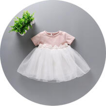 2016 летнее платье для новорожденных платье для маленькой девочки платье принцессы дети с большим кружевным бантом торт хлопок От 1 до 2 лет бесплатная доставка ZHXLED 32670364831
