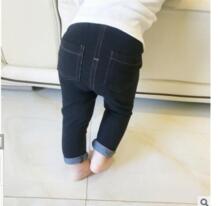 2017 г. Для Bebek Giyim/Весенняя брендовая одежда для маленьких мальчиков и девочек хлопковые джинсы для девочек, штаны размер от 6 до 24 месяцев WPMST 32836563222