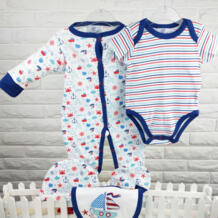 Весна осень 5 шт. Одежда для новорожденных мальчиков 100% хлопок Детский комбинезон, костюм Happy Elephant 32885512918