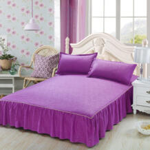 Фиолетовый цветочный постельное юбки для Спальня общежития ST12 постельных принадлежностей охватывает украшения Мягкий Матрас протектор покрывало на кровать в спальню XINLANISNOW 32881651497
