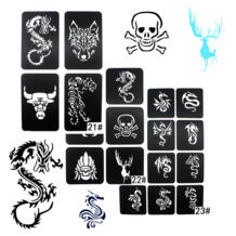 3 листа татуировки трафарет набор мужчин крутой рисунок шаблоны для рисования волк Дракон Тигр череп животное аэрограф татуировки трафареты xmasir 32906816960